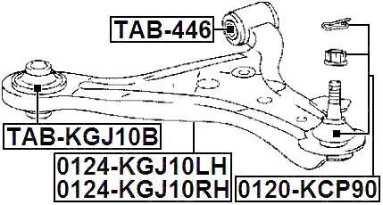 TAB-KGJ10B - FRONT BUSHING, FRONT CONTROL ARM