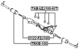 TAB-UZJ100-KIT - STEERING RACK BUSHING KIT