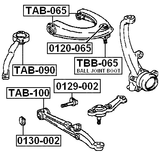 TBB-065 - FRONT UPPER CONTROL ARM BALL JOINT BOOT 31X31X15.5