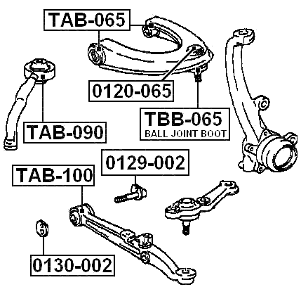 TBB-065 - FRONT UPPER CONTROL ARM BALL JOINT BOOT 31X31X15.5