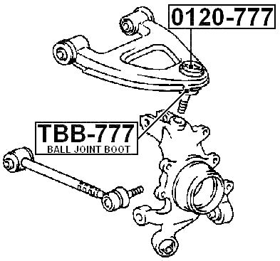 TBB-777 - REAR UPPER CONTROL ARM BALL JOINT BOOT 39X33X18