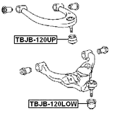 TBJB-120LOW - LOWER CONTROL ARM BALL JOINT BOOT 41.4X37.2X19.2