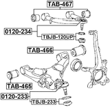 TBJB-233 - LOWER CONTROL ARM BALL JOINT BOOT 50X40X22.3