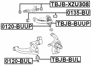 TBJB-BUUP - FRONT UPPER CONTROL ARM BALL JOINT BOOT 31.5X41X22.5