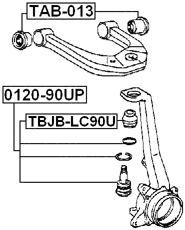 TBJB-LC90U - FRONT UPPER CONTROL ARM BALL JOINT BOOT 35X31X19