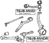 TBJB-MWD - UPPER CONTROL ARM BALL JOINT BOOT 30X31X16