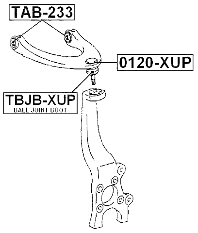 TBJB-XUP - FRONT UPPER CONTROL ARM BALL JOINT BOOT 27X32X16.5