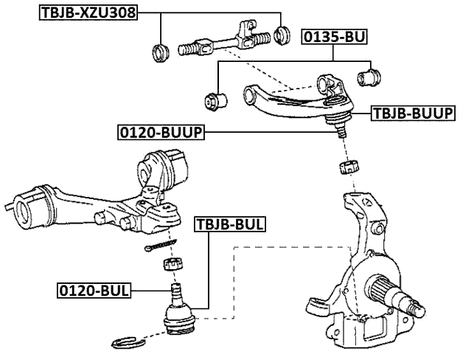 TBJB-XZU308 - SUSPENSION ARM REPAIR KIT 25.5X26.2X18.7