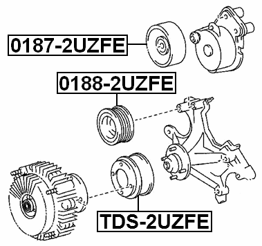 TDS-2UZFE - WATER PUMP PULLEY 2UZFE