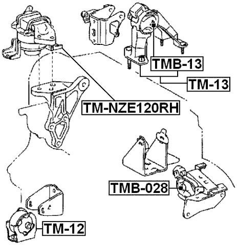 TM-NZE120RH - RIGHT ENGINE MOUNT (HYDRO)