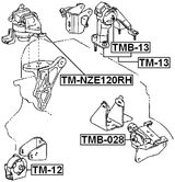 TM-NZE120RH - RIGHT ENGINE MOUNT (HYDRO)