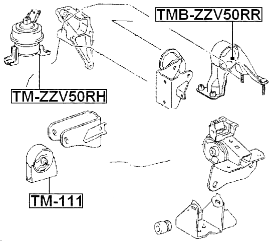 TM-ZZV50RH - RIGHT ENGINE MOUNT (HYDRO)