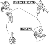 TMB-ZZE142ATR - REAR ENGINE MOUNT BUSHING AT