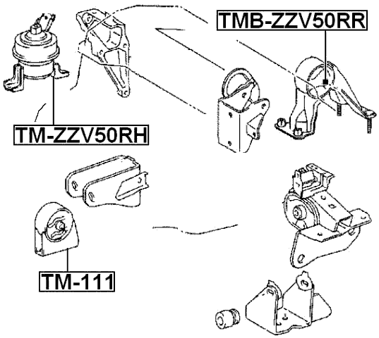 TMB-ZZV50RR - REAR ENGINE MOUNT BUSHING