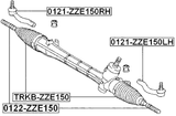 TRKB-ZZE150 - STEERING GEAR BOOT