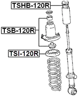 TSB-120R - REAR SHOCK ABSORBER BUSHING KIT