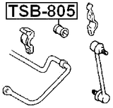 TSB-805 - REAR STABILIZER BAR BUSH D16