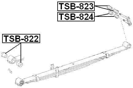 TSB-822 - REAR LEAF SPRING BUSHING FRONT