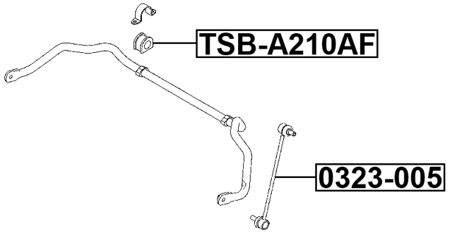 TSB-A210AF - FRONT STABILIZER BAR BUSH D25.4
