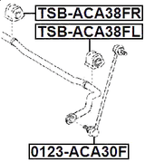 TSB-ACA38FL - FRONT STABILIZER BAR BUSH LEFT D22.2