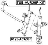 TSB-AUR20F-KIT - FRONT STABILIZER BAR BUSH KIT D25