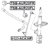 TSB-AUR20FL - FRONT STABILIZER BAR BUSH D25