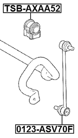 TSB-AXAA52 - FRONT STABILIZER BAR BUSH D25.4