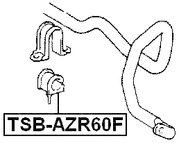 TSB-AZR60F - FRONT STABILIZER BAR BUSH D25