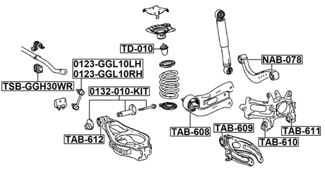 TSB-GGH30WR - REAR STABILIZER BAR BUSH D22