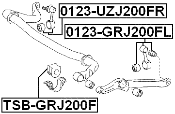 TSB-GRJ200F - FRONT STABILIZER BAR BUSH D42.7