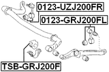 TSB-GRJ200F - FRONT STABILIZER BAR BUSH D42.7