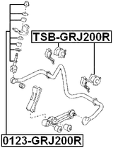 TSB-GRJ200R - REAR STABILIZER BAR BUSH D25