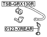 TSB-GRX130R - REAR STABILIZER BAR BUSH D14.5