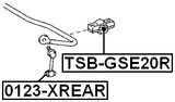 TSB-GSE20R - REAR STABILIZER BAR BUSH KIT D16.3