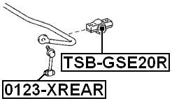 TSB-GSE20R - REAR STABILIZER BAR BUSH KIT D16.3