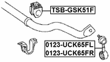 TSB-GSK51F - FRONT STABILIZER BAR BUSH D35