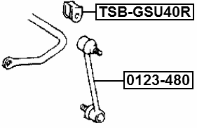 TSB-GSU40R - REAR STABILIZER BAR BUSH D14
