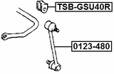 TSB-GSU40R - REAR STABILIZER BAR BUSH D14