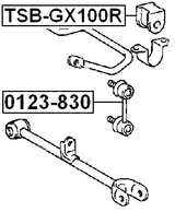 TSB-GX100R - REAR STABILIZER BAR BUSH D17.3
