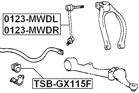TSB-GX115F - FRONT STABILIZER BAR BUSH D21