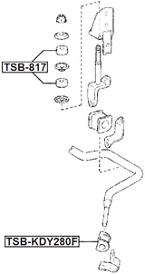 TSB-KDY280F - FRONT STABILIZER BAR BUSH D16