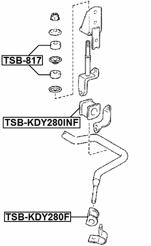 TSB-KDY280INF - FRONT STABILIZER BAR BUSH D25