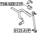 TSB-NZE121F - FRONT STABILIZER BAR BUSH D18