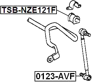 TSB-NZE121F - FRONT STABILIZER BAR BUSH D18