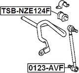TSB-NZE124F - FRONT STABILIZER BAR BUSH D20