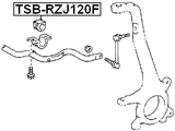 TSB-RZJ120F - FRONT STABILIZER BAR BUSH D28