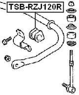 TSB-RZJ120R - REAR STABILIZER BAR BUSH D19