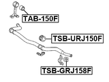 TSB-URJ150F - FRONT STABILIZER BAR BUSH D40.6