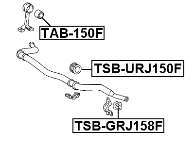 TSB-URJ150F - FRONT STABILIZER BAR BUSH D40.6