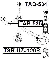 TSB-UZJ120R - REAR STABILIZER BAR BUSH D33